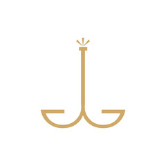 Letter JJ jewelry fashion elegance royal simple minimal logo design  