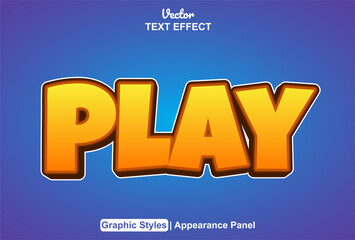 play text effect with orange graphic style and editable.