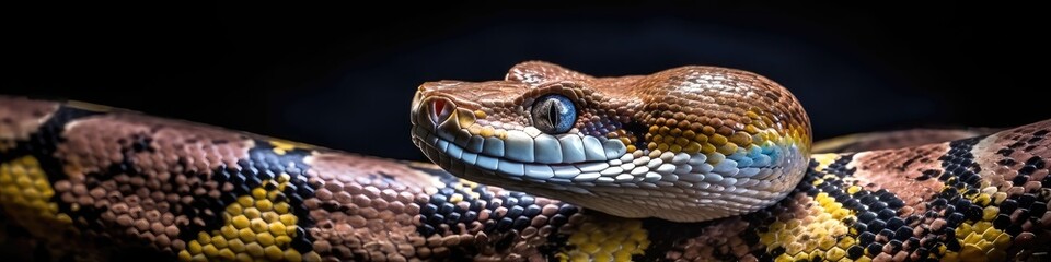 Fototapeta premium Python close-up - generative AI