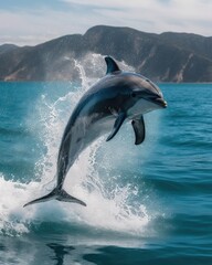 dolphin jumping out of water - generative ai