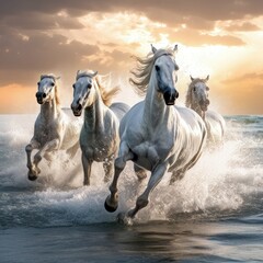 horse on the beach - generative AI