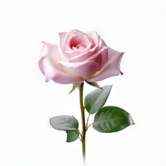Pink rose isolated on white background with copy space, cut away, good for clipping