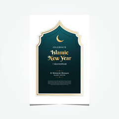 Happy islamic new year banner template