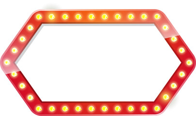 Electric Bulbs Billboard. Retro Light Frame Element