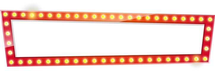 Electric Bulbs Billboard. Retro Light Frame Element