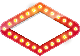 Electric Bulbs Billboard. Retro Light Frame Element