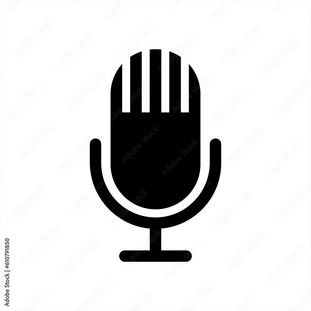 Poster microphone vector icon on transparent background, microphone icon. vector 10 eps.