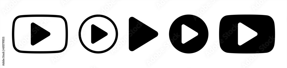 Poster play button icon vector set. vector 10 eps.