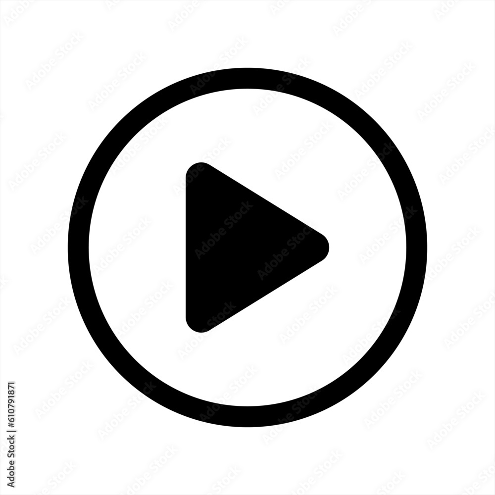 Aufkleber Play button icons on transparent backdrop. Digita web vector 10 eps.