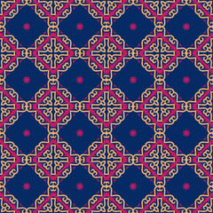 Decorative seamless pattern with ethnic element. Kyrgyz and Kazakh ornaments. Texture for background, holiday cards, invitations, wallpaper, pattern fills, fabrics, gift wrapping, textile. Vector.