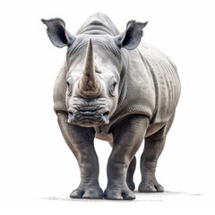 Fototapeta premium white rhinoceros isolated on white