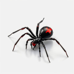 spider balck widow isolated on white background