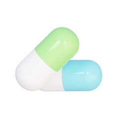 Pills on an isolated background. 3d render.