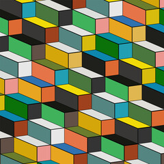 Obraz premium seamless geometric pattern. Vector image of rectangular prisms. Pattern.