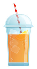 Summer take away cocktail with straw