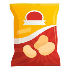 Potato chips bag snack isolated