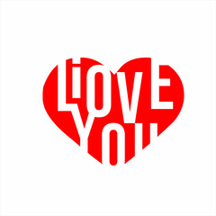 I love you word design with heart background.