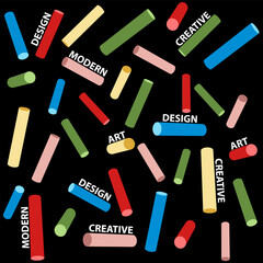Vector image of multi-colored cylinders. Seamless pattern.