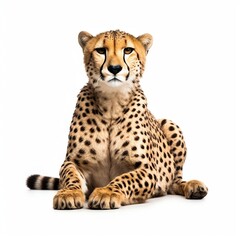 Cheetah Sitting with Intense Gaze - Generative AI