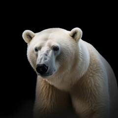 Obraz na płótnie Canvas polar bear isolated in a black background
