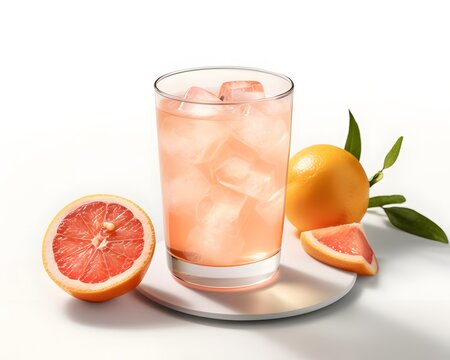 A captivating shot of a glass of sparkling grapefruit ginger spritzer. Generative AI