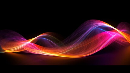 Abstract Light Painting created by moving a light source during long exposure. AI generated