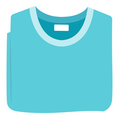 Folded unisex cotton t-shirt isolated