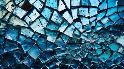 Fractured Glass on which revealing fragmented reflections and abstract patterns. AI generated