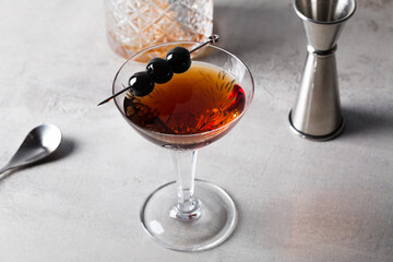 Boozy Rye Bourbon Manhattan Cocktail