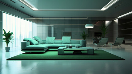 Modern living room. Minimalist design interior