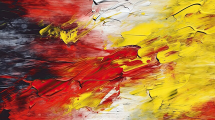 Hand drawn image in the style of oil painting in the colors of the Belgian flag