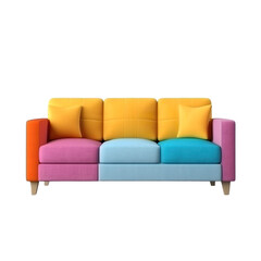 Naklejka premium Colorful sofa on a transparent background