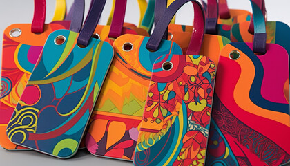Multi colored abstract bag collection for modern fashion celebration generated by AI