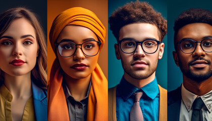 A multi ethnic group of successful business people looking confident generated by AI