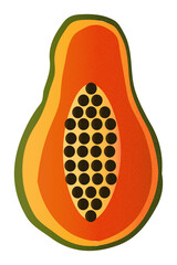 Zestaw ilustracji owoców papaja | Owoce Fruit wector set illustration Fruits Icons Papaya