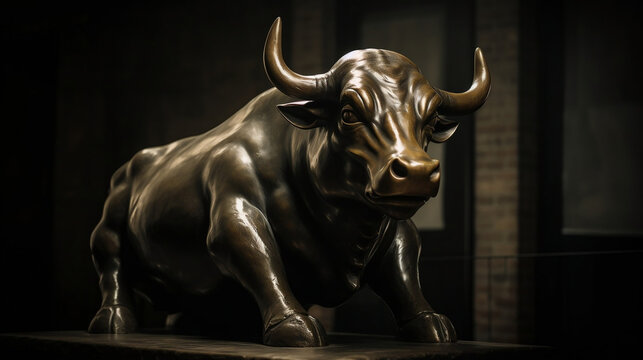 statue of the rise of the bull market investors concept
