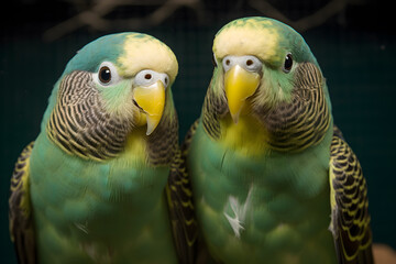 Pair of Green Parakeets