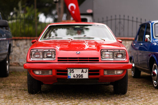 Red Buick Skyhawk Front View at Izmir Classic Car Meet