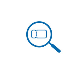 Search magnifying icon flat style logo template