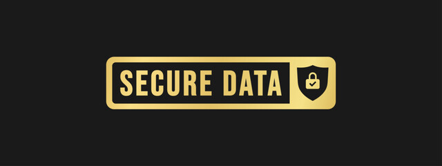 Secure data label or Secure data mark vector isolated in Flat Style. Secure data label for product packaging design element. 100% Secure data mark for packaging design element.