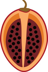 Zestaw ilustracji owoców | Owoce Fruit wector set illustration Fruits Icons Tamarillo 