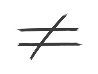 Unequal or inequality mark