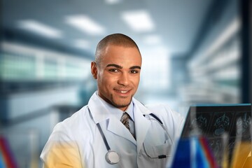 Fototapeta premium Smart science laboratory worker do medical research,
