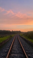 Fototapeta na wymiar Railway Sunset