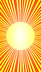 集中線　赤と黄色　9:16 コピースペース有り
