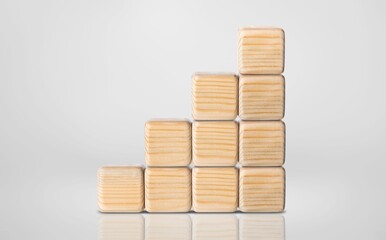Time scale of generations on wooden cubes set