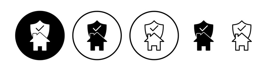 Home insurance icon vector. home shield protect logo