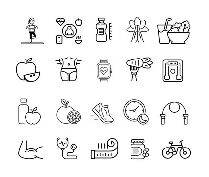 Sport and Fitness Icons Set vector design