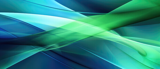 An abstract background formed by blue and green lines.
