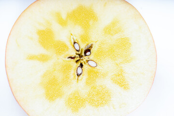 Honey apple isolated on white background, Sweet honey core apple fruit © thanaseth